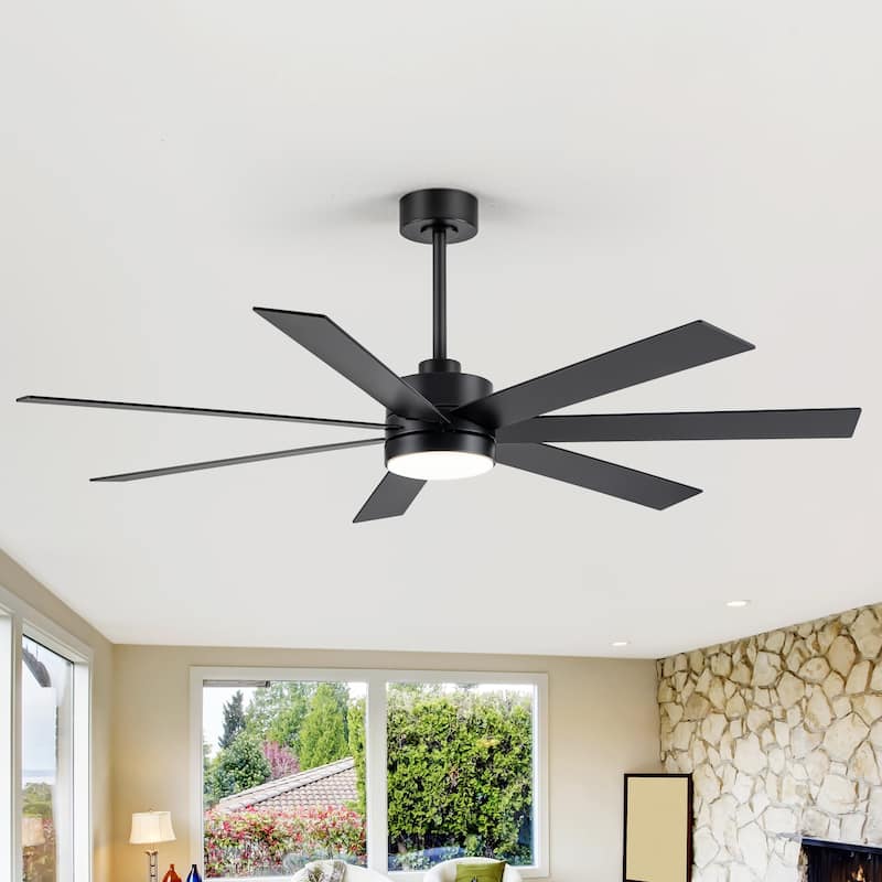 36/42/52/56/62/72/84-Inch Reversible Blade Integrated LED Ceiling Fan with Light Remote - 62 Inches 7-Blade