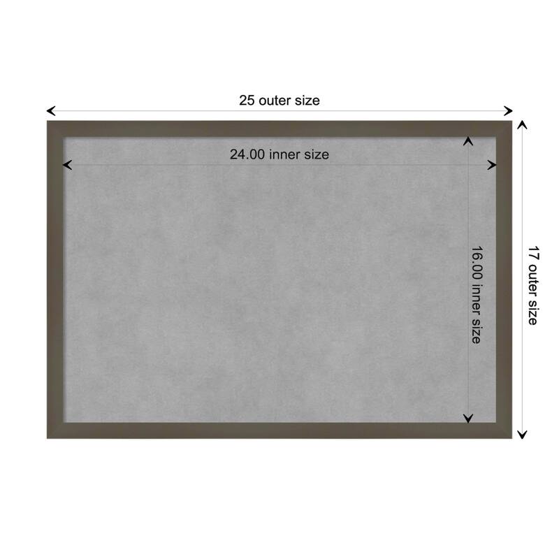 Amanti Art Svelte Clay Grey Framed Magnetic Board - Board Size 24x16