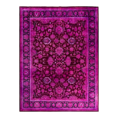 Overdyed, One-of-a-Kind Hand-Knotted Area Rug - Pink - 9' 2" x 12' 2"