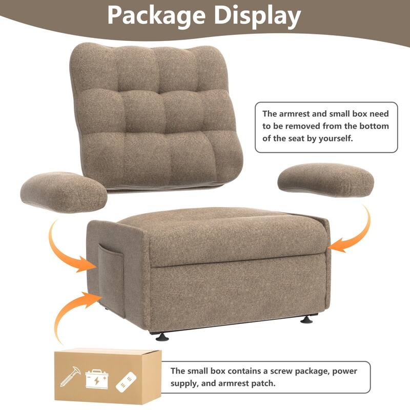 Power Lift Recliner Chair W/Remote Control And Side Pocket For Elderly