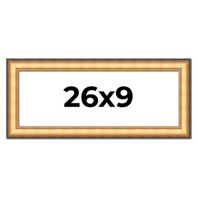 26x9 Frame Gold Plein Aire Solid Wood Picture Frame Width 2 Inches |
