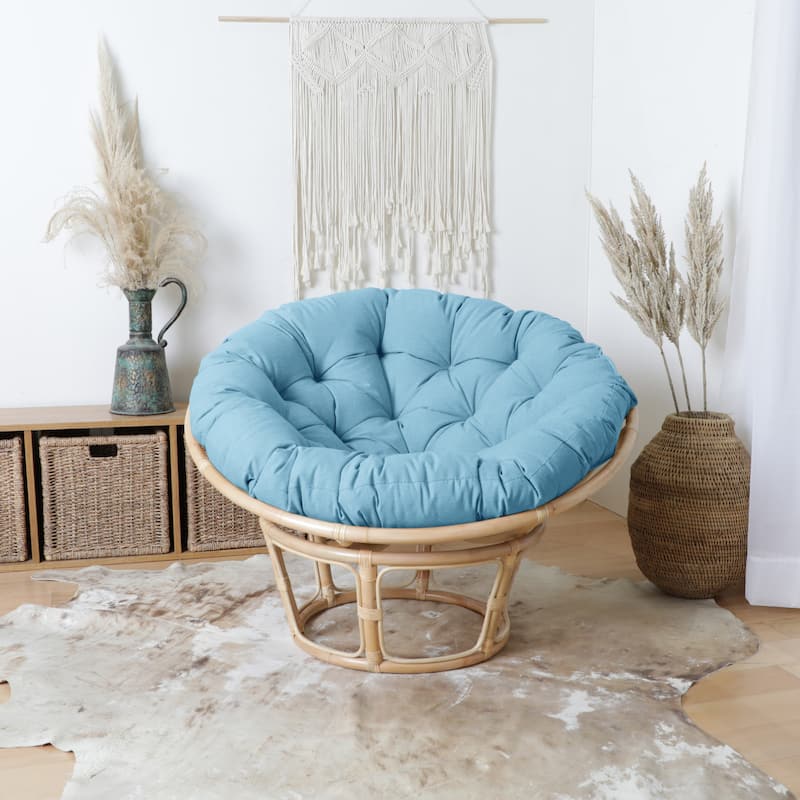 Sorra Home Indoor Round Papasan Cushion - 48" x 48" x 4" - Blue
