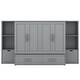 preview thumbnail 12 of 22, Queen Size Wood Murphy Bed with Shelves,Wall Bed with Drawers and USB Ports