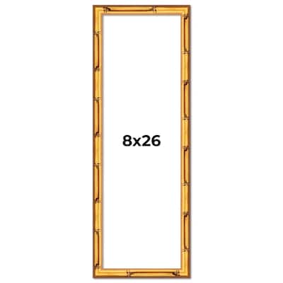 8x26 Frame Gold Bamboo Picture Frame Modern Photo Frame Includes UV Acrylic Shatter Guard Front Acid Free Foam Backing Board