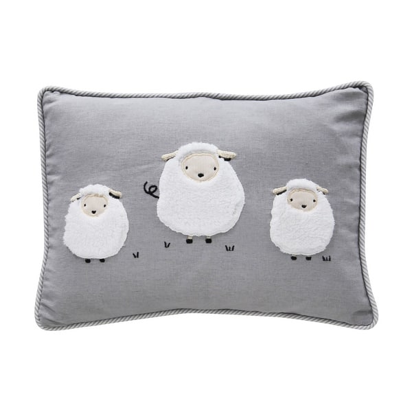 slide 1 of 1, Lambs & Ivy Gray Signature Goodnight Sheep Decorative Pillow
