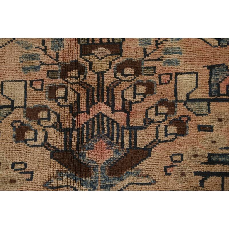 Ardebil Persian Vintage Rug Handmade Wool Carpet - 6'1"x 9'6"
