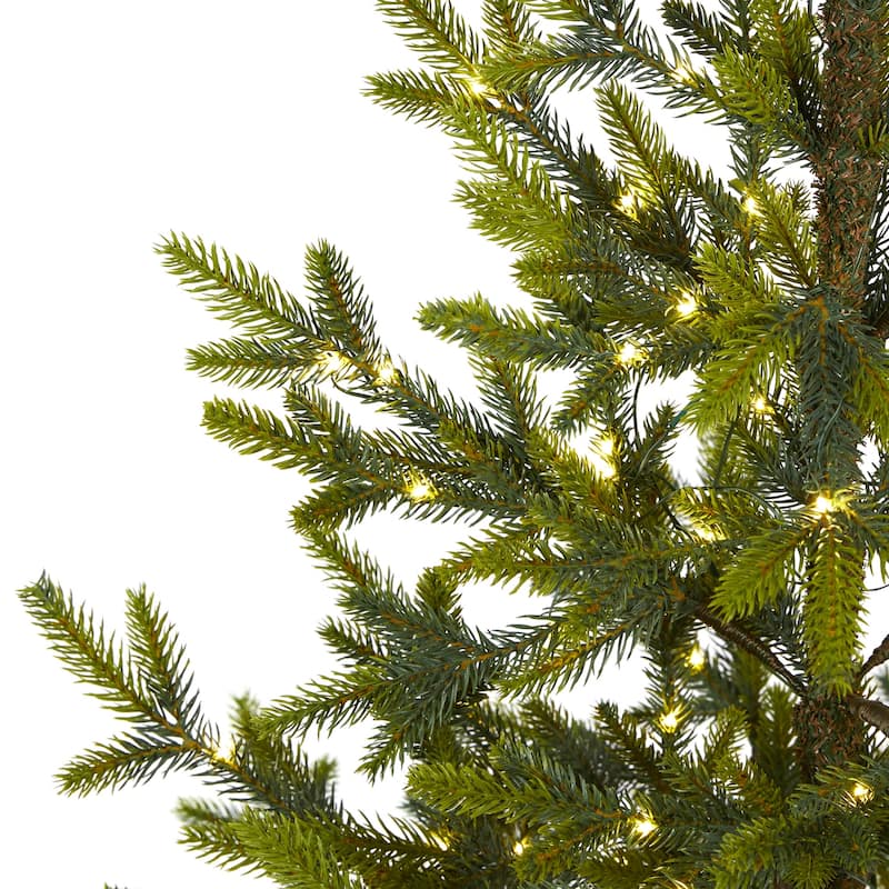 6ft Artificial Christmas Tree - Prelit Fir Tree with 1243 Tips & Burlap Base - Holiday Decor - Green - 72