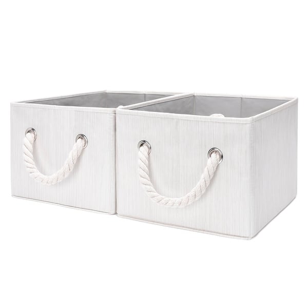 StorageWorks Storage Bins with Lids, Decorative Storage Boxes with Lids and  Soft Rope Handles, Mixing of Beige, White & Ivory, Large, 3-Pack