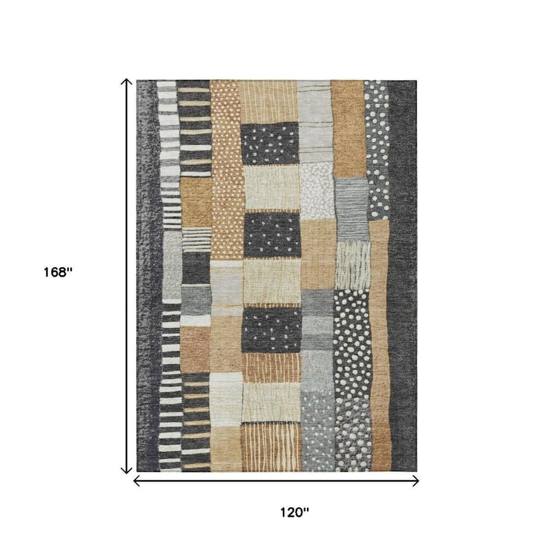 HomeRoots Geometric Transitional Rectangle Outdoor Rug