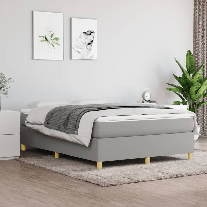vidaXL Box Spring Bed Base Platform Bed Frame with Mattress for Bedroom Fabric