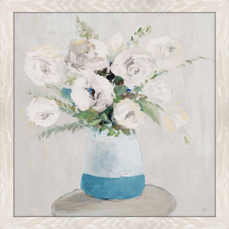 "White Peonies in Tonal Vase" Print on Acrylic.