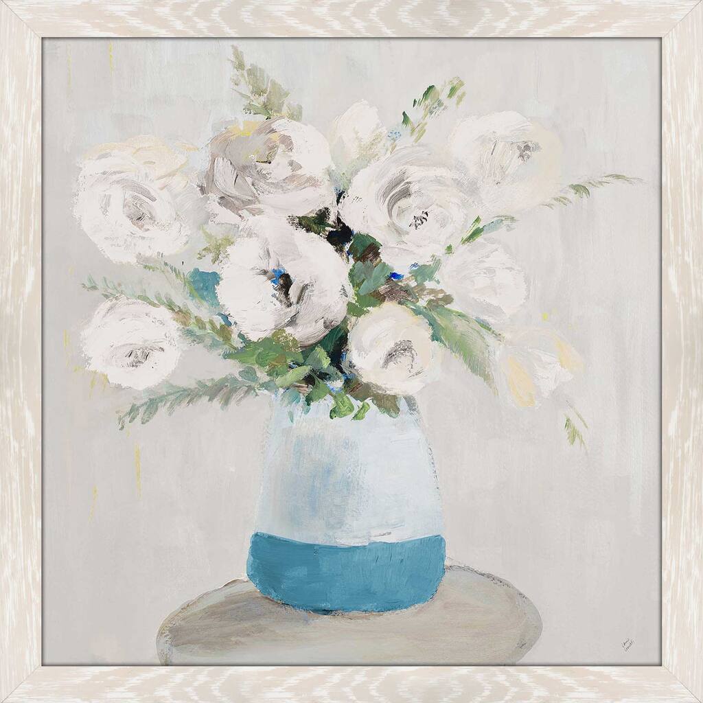 "White Peonies in Tonal Vase" Print on Acrylic.