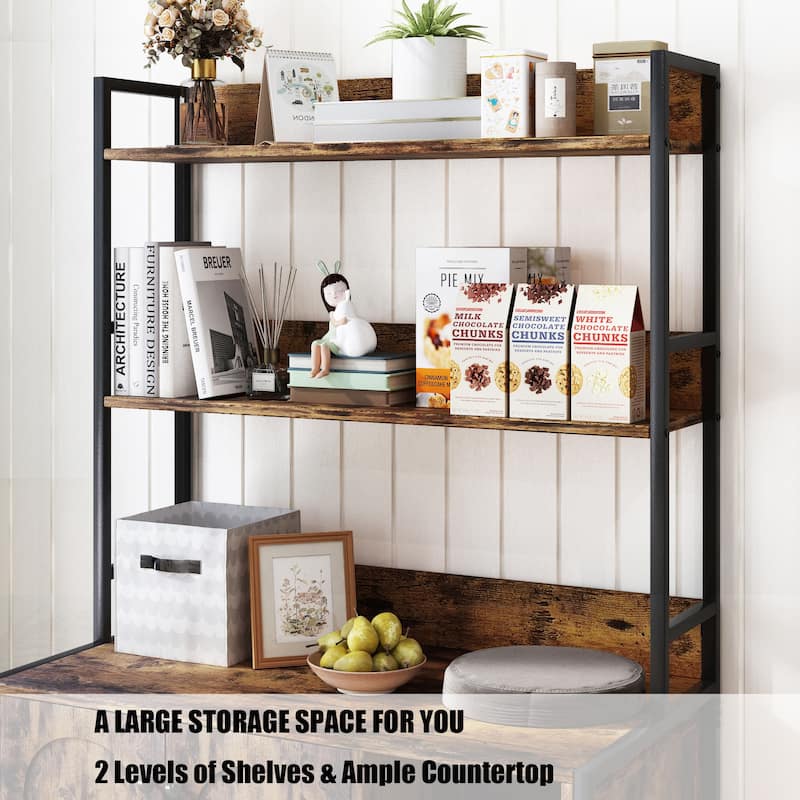 GDF Studio - Large Cat Litter Box Enclosure with Shelf Storage and Scratch Pad