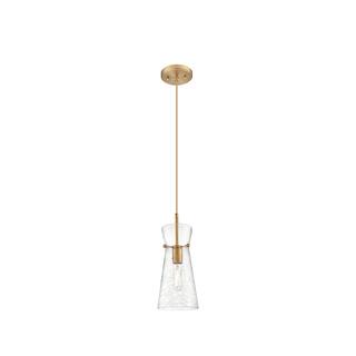 Innovations Lighting Nicole - 1 Light 8" Cord Hung Pendant - Brushed Brass Finish - Clear Shade