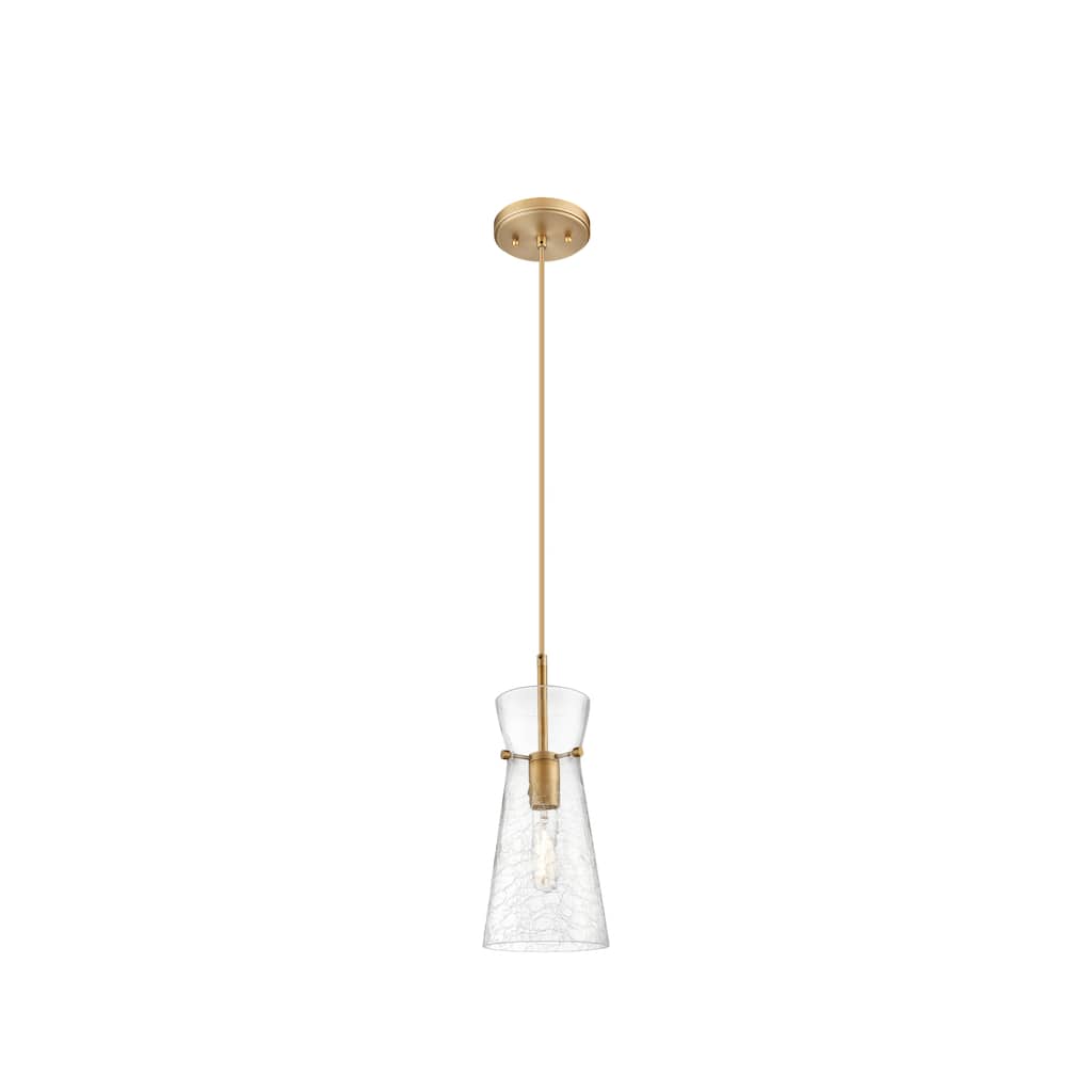 Innovations Lighting Nicole - 1 Light 8" Cord Hung Pendant - Brushed Brass Finish - Clear Shade