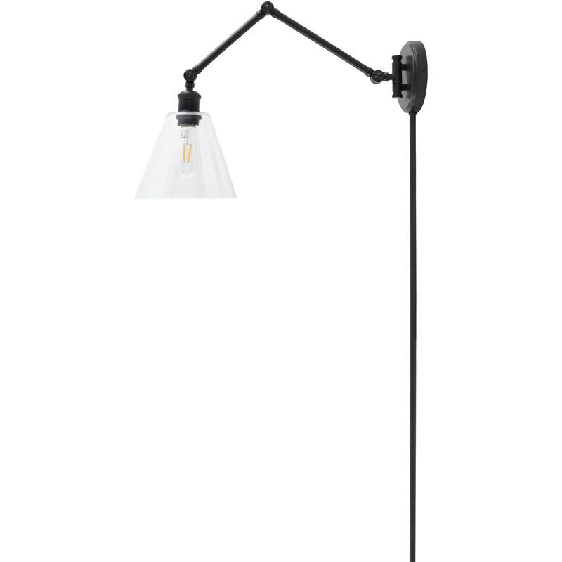 Livabliss Malinao Traditional Wall Sconce - 8"L x 31"W x 8"H - Black/Clear