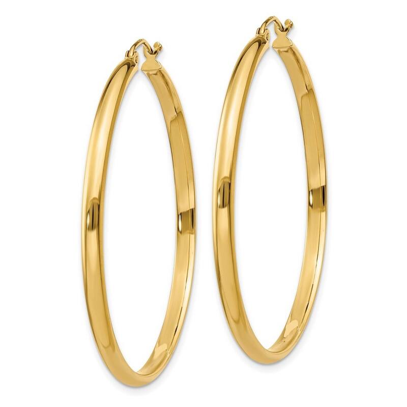 Curata 14k Yellow Gold 2.75x44mm Polished Hoop Earrings