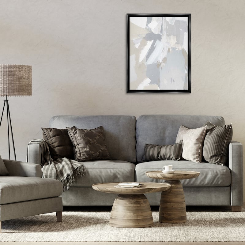 Stupell Neutral Tones Grey & Beige Framed Floater Canvas Wall Art Design By Rachel Springer