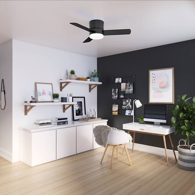 Hunter 44" Minimus Low Profile Ceiling Fan with LED Light, Handheld Remote