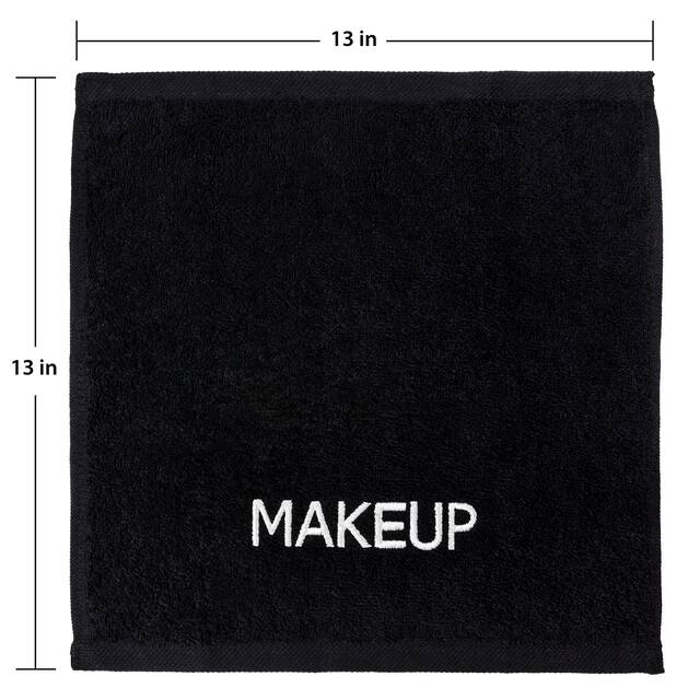 Kaufman Makeup Removal Black Towels. Embroidery Towel, Size 13"x 13"