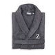 preview thumbnail 15 of 26, Authentic Hotel and Spa Unisex Grey Turkish Cotton Terry Bath Robe with White Block Monogram L/XL - Z