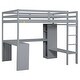 preview thumbnail 19 of 23, Full Loft Bed with L-shaped Desk, Wardrobe and Storage Shelves, White