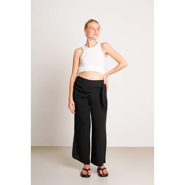 slide 2 of 10, Easy Wrap Pants 2 XL - Black