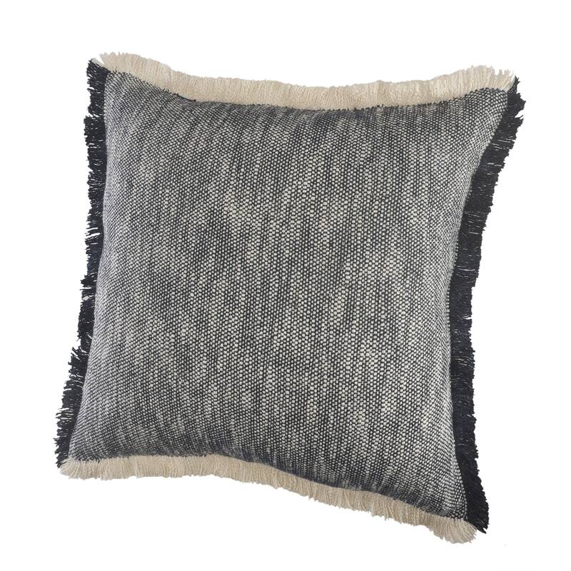 Sevita Two-Tone Cotton Fringe Throw Pillow