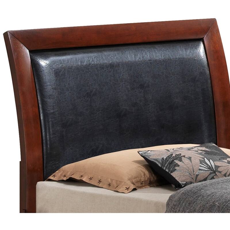 Wooden Panel Twin Bed with Drawers - 87" - Cherry Brown