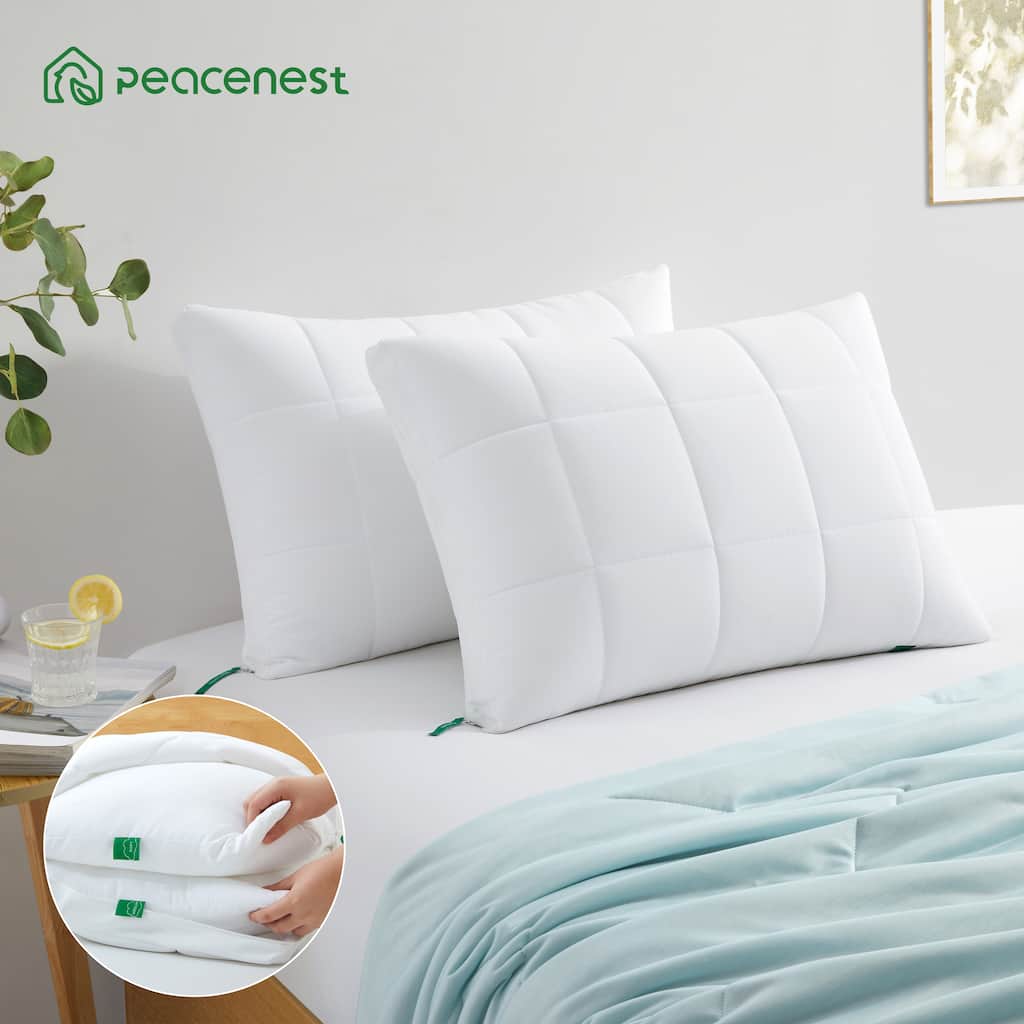 2 Pack 3 in 1 Cooling Adjustable Bed Pillow, Adjust Height Soft Firm Pillow for Back, Stomach or Side Sleepers