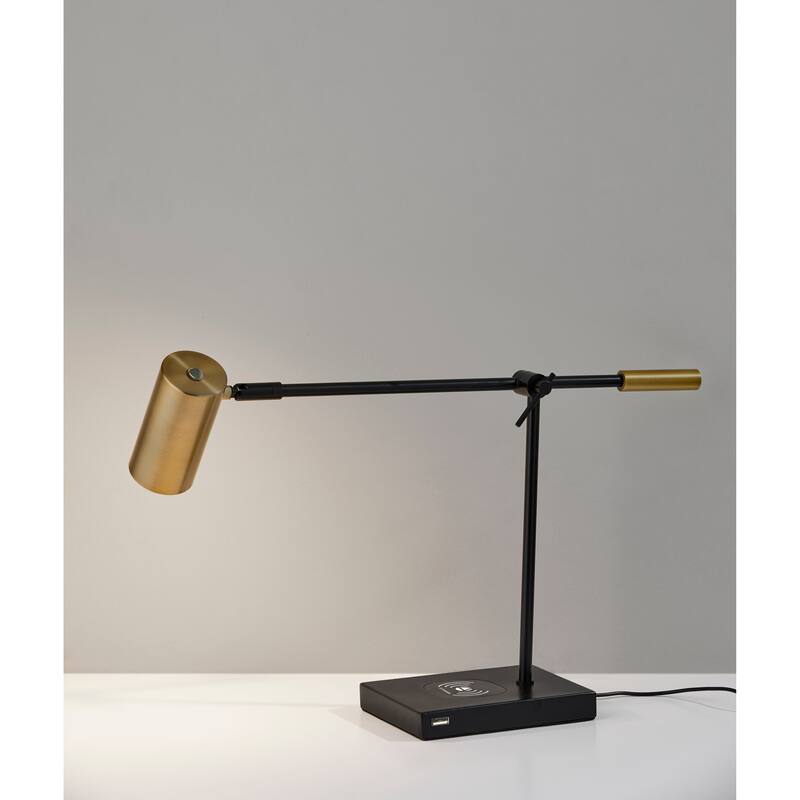 Adesso Collette LED Desk Lamp with Adesso Charge Wireless Charging Pad