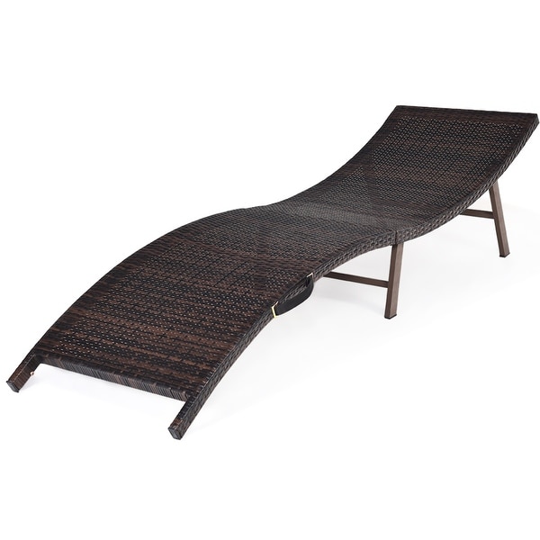 Folding shop rattan lounger