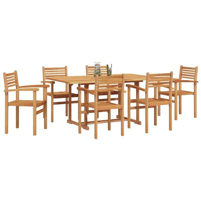 vidaXL Garden Dining Set 5 pcs Natural Solid Acacia Wood - 21.65 x 22.05 x 35.63 in