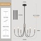 preview thumbnail 69 of 69, 6-Light Modern Candlestick Hanging Linear Chandelier Lighting Island Chandelier for Kitchen Island