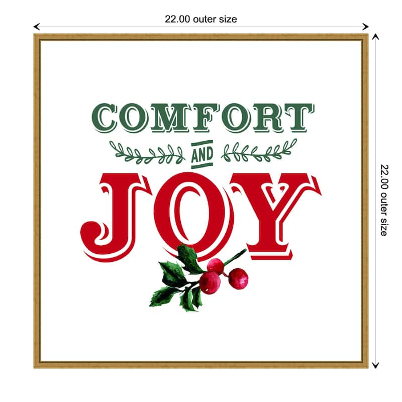 Comfort and Joy Holly Berry by Amanti Art Portfolio Framed Canvas Wall Art