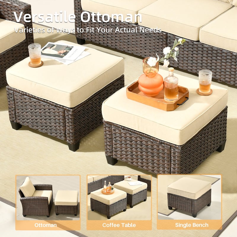 XIZZI 7-Piece Outdoor Wicker Conversation Set