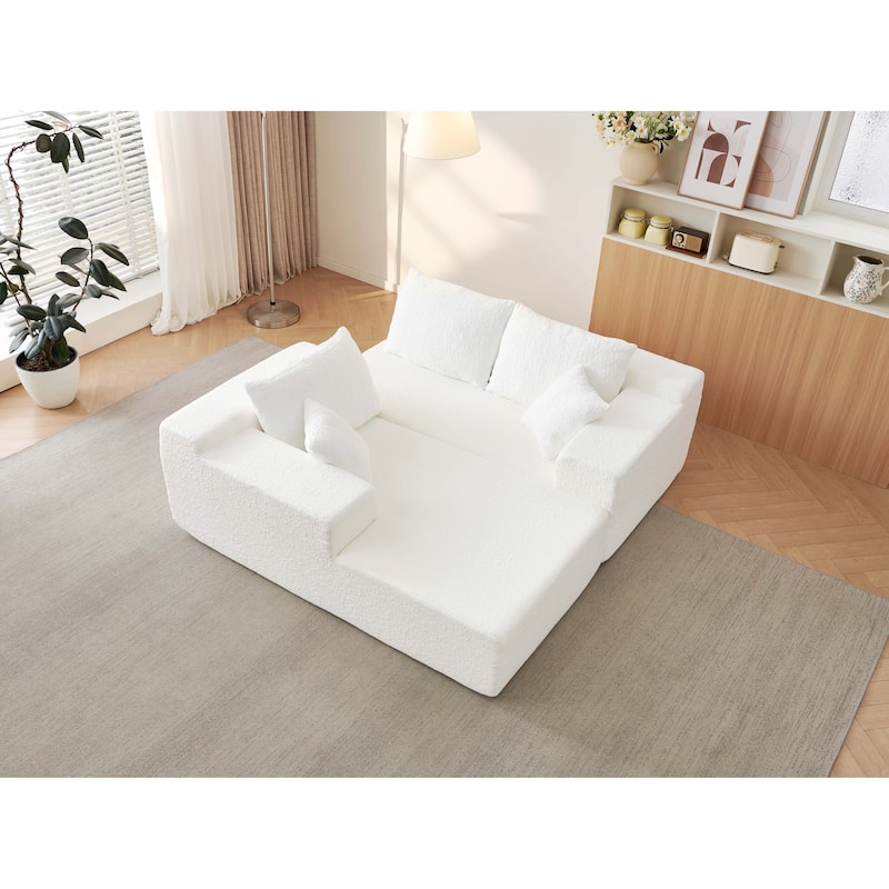 Chenille Cloud Modular Couch L-shaped Sectional Sofa with Chaise