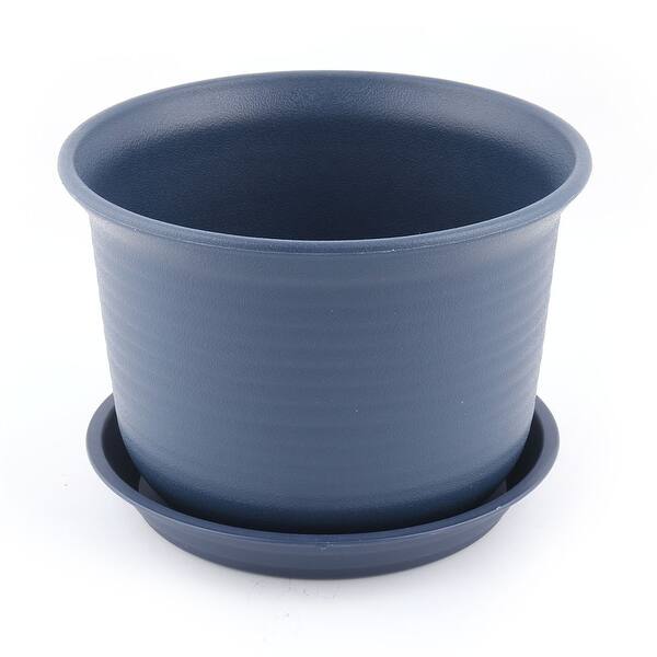 Balcony Office Round Plant Holder Container Flower Pot Tray Navy Blue Navy Blue On Sale Overstock 28783930