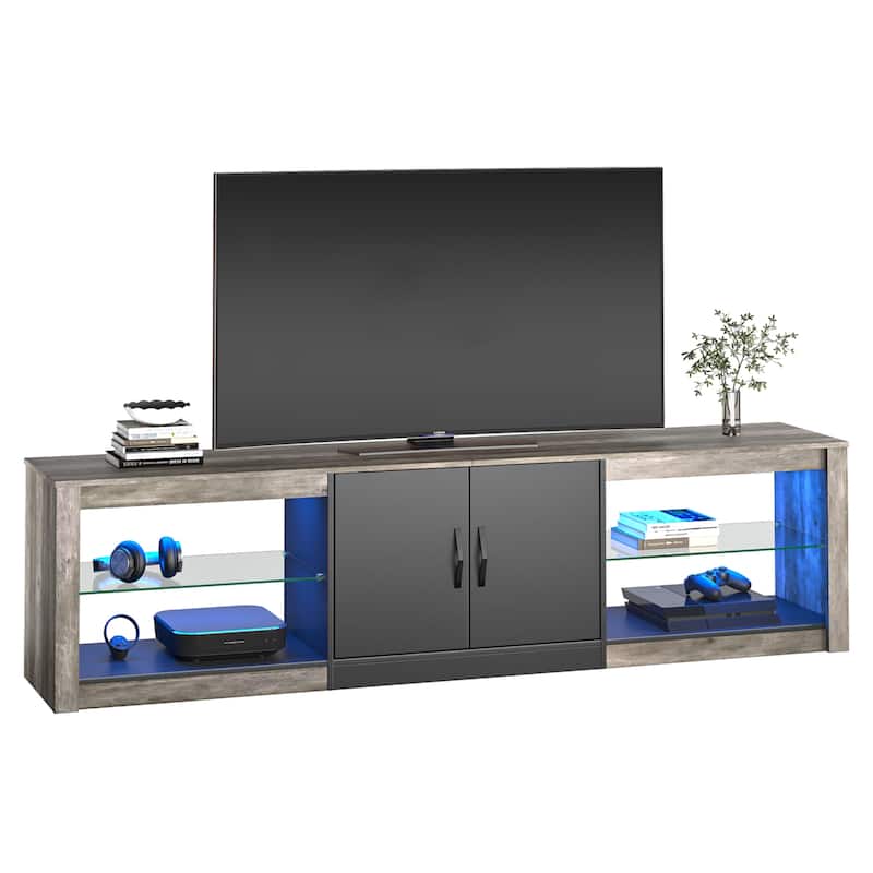 70 inch TV Stand 20 Color RGB Light Entertainment Center