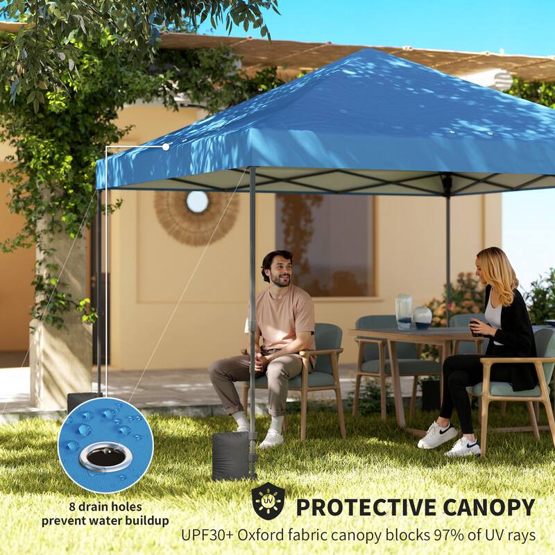 Outsunny 10 x 10 ft Pop Up Canopy Tent with One Push Setup, Easy Setup Outdoor Portable Instant Canopy Shelter