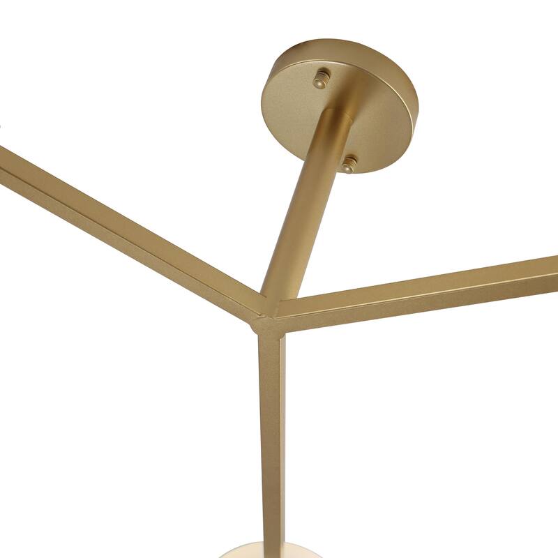 3-Light Semi Flush Mount Ceiling Light with Frosted Glass Shade