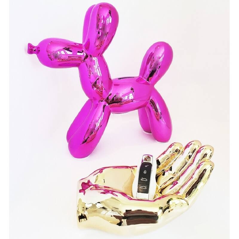 Interior Illusions Plus Hot Pink Ceramic Dog Piggy Bank - 12" tall