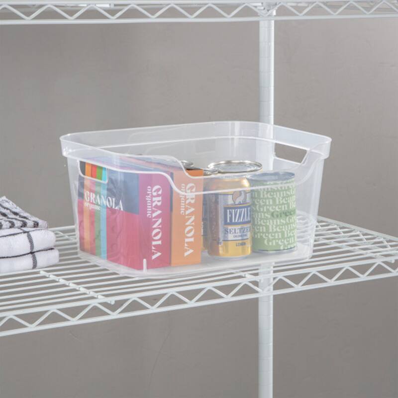 Sterilite 7 x 11 x 14.25 Inch Open Storage Bin w/ Carry Handles, Clear (6 Pack) - 7 x 11 x 14.25 inches