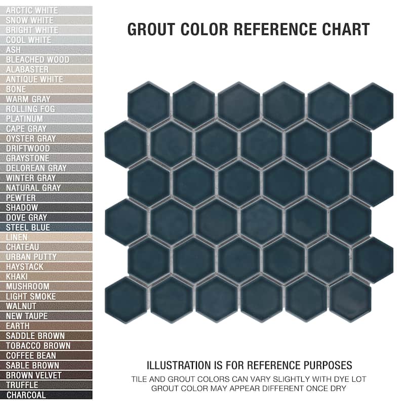 Merola Tile Tribeca 2" Hex Glacier Blue 11-1/8" x 12-5/8" Porcelain Mosaic Floor and Wall Tile