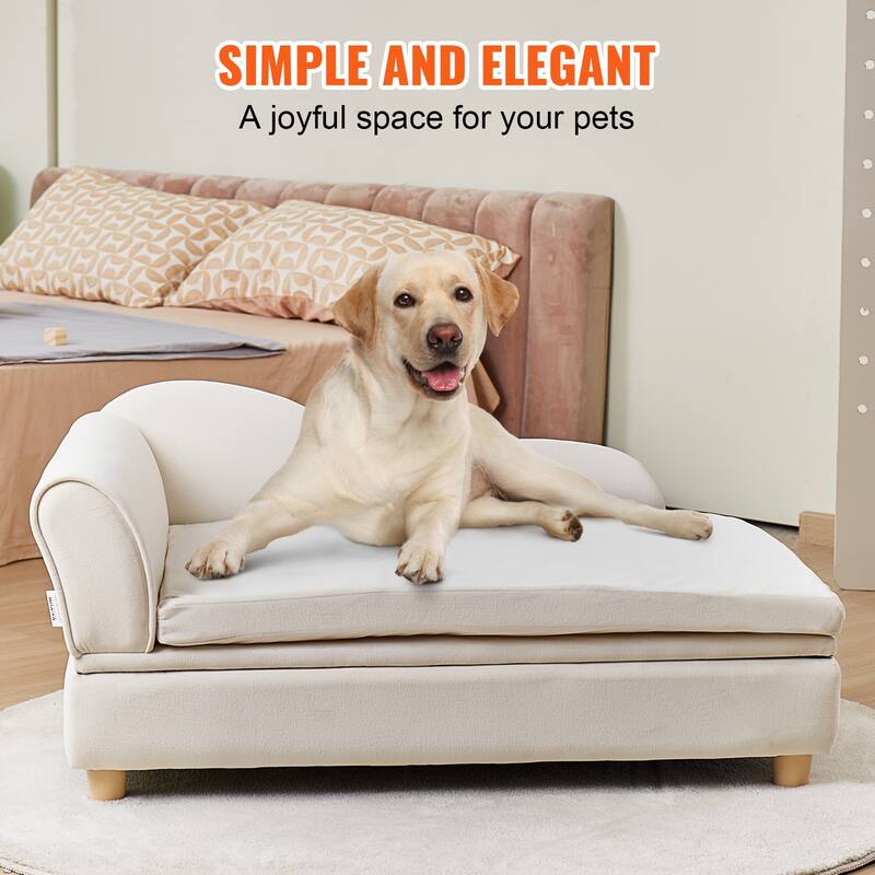 VEVOR Pet Sofa, Dog Couch for Dogs and Cats, Soft Velvety Dog Sofa Bed