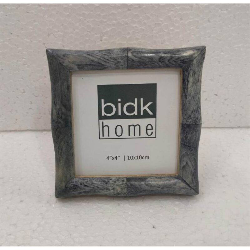 Bamboo Tile Shape Picture Frame - for 4" x 4" Photo - Gray