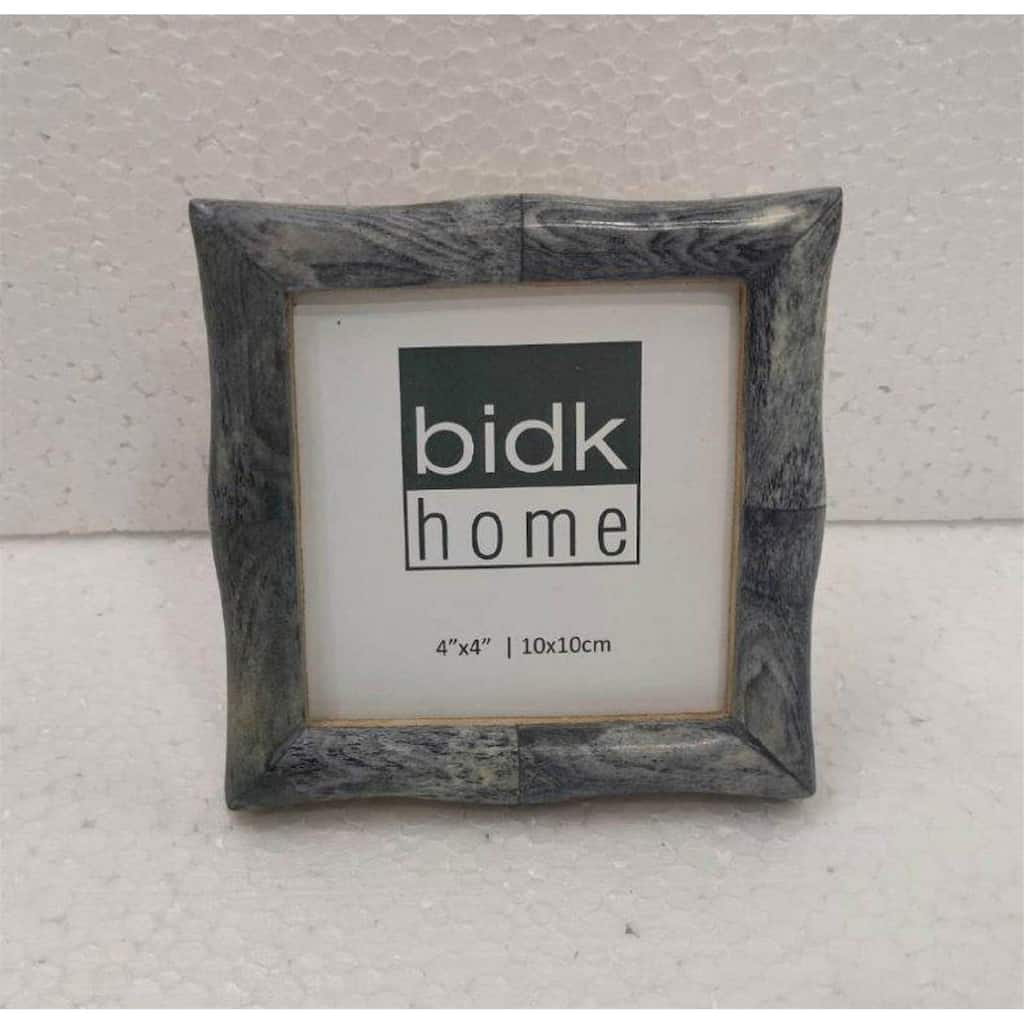 Bamboo Tile Shape Picture Frame - for 4" x 4" Photo - Gray