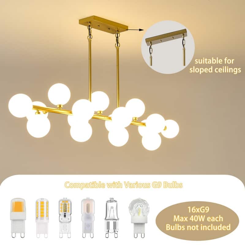 Mid Century Sputnik Chandelier Modern Pendant Light for Dining Room