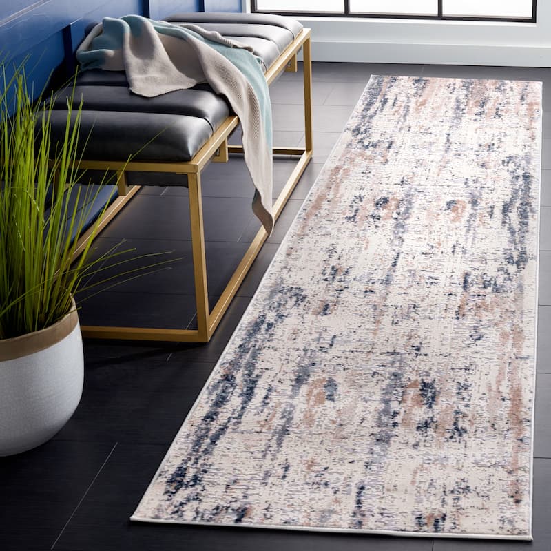 SAFAVIEH Vogue Katharine Modern Abstract Rug - 2' x 8' Runner - Dark Grey/Grey
