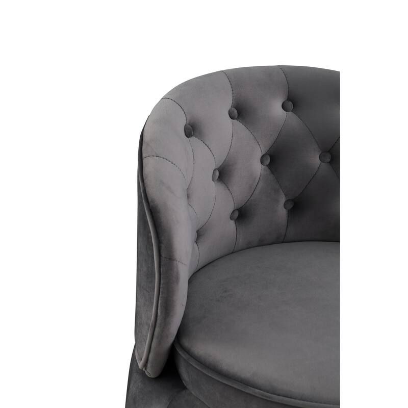 25.2" Velvet Swivel Barrel Chair with Storage